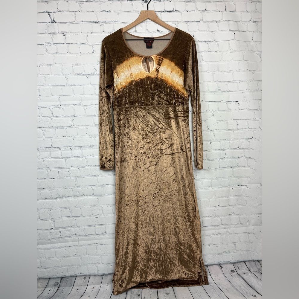 Vintage Velvet Tie Dye Empire Maxi Dress